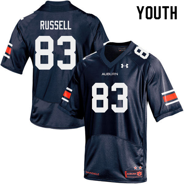 Youth #83 Malcolm Russell Auburn Tigers College Football Jerseys Sale-Navy